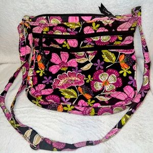 Vera Bradley On The Go Crossbody Purse HandBag in "Pirouette Pink" Floral Design